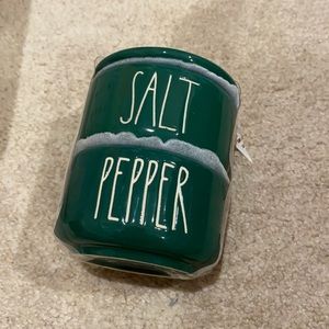 NWT Rae Dunn Salt & Pepper jar dark green
